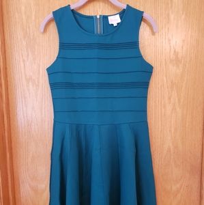 PARKER Teal Skater Dress